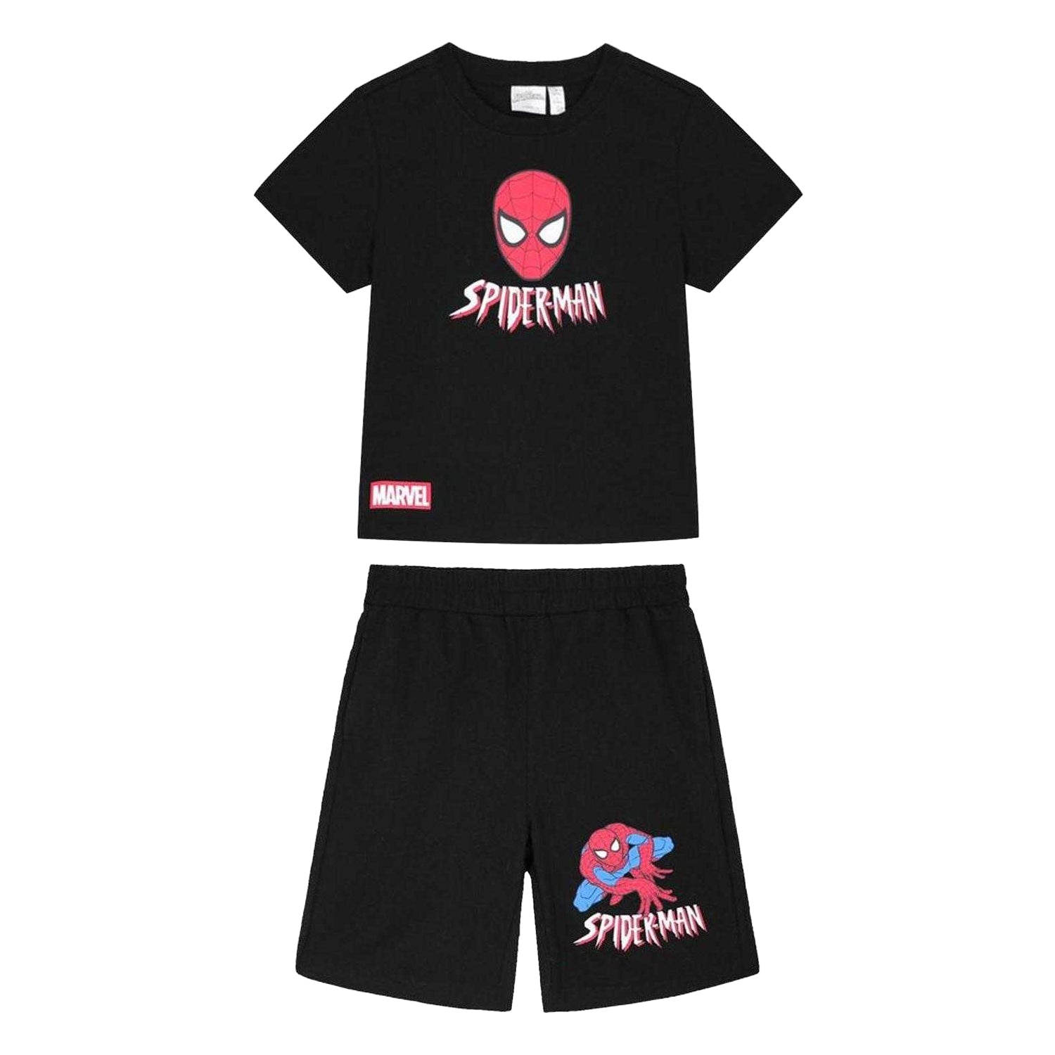 Blue - Front - Spider-Man Childrens-Kids T-Shirt & Shorts Set
