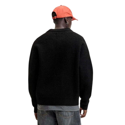Black - Back - Jack And Jones Mens York Flat Knit Long-Sleeved Cardigan