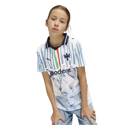 White-Navy - Side - Puma Childrens-Kids CF Montreal Home Shirt