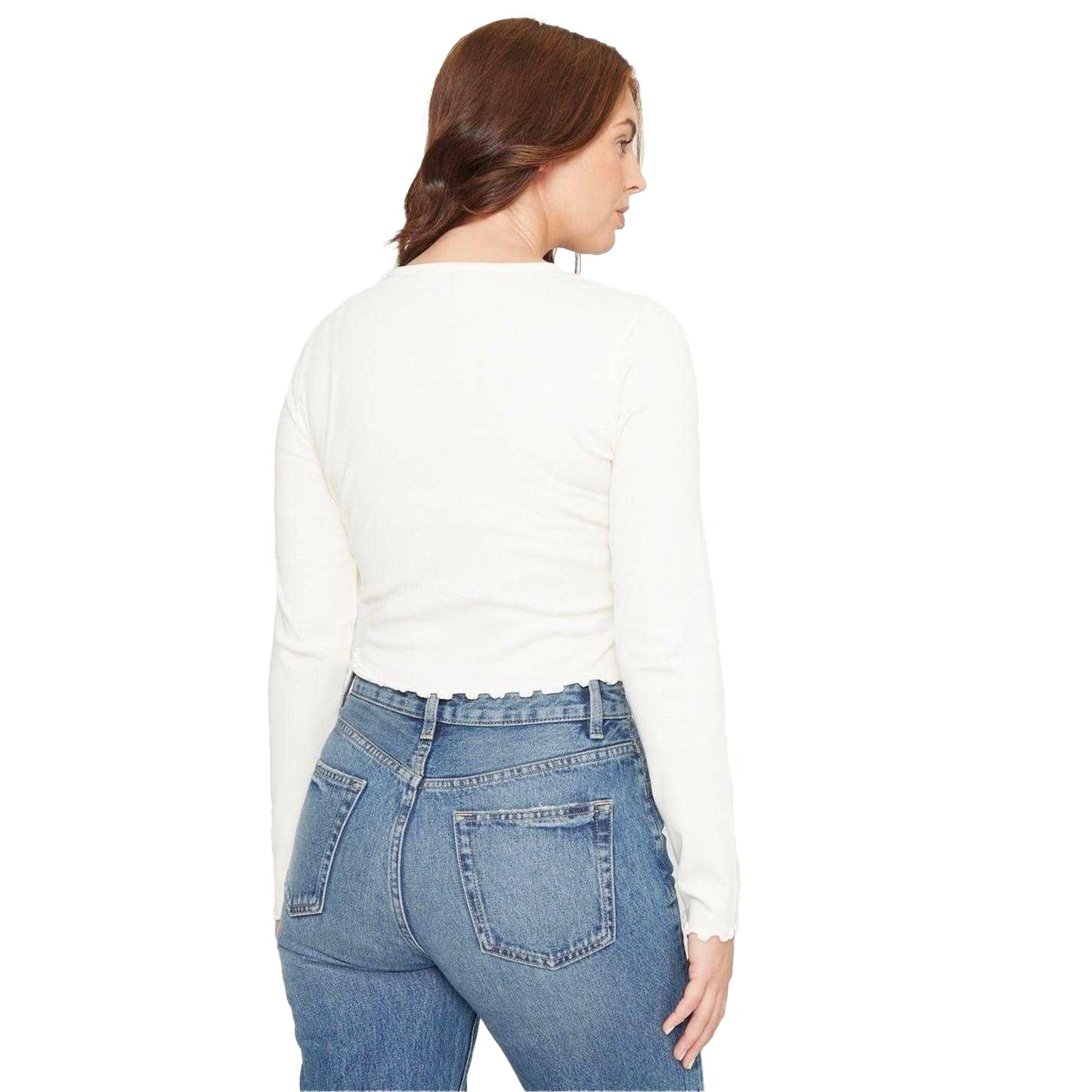 Cream - Back - Be You Womens-Ladies Ribbed Cropped T-Shirt