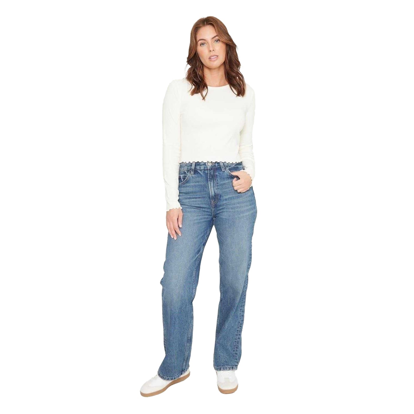 Cream - Lifestyle - Be You Womens-Ladies Ribbed Cropped T-Shirt