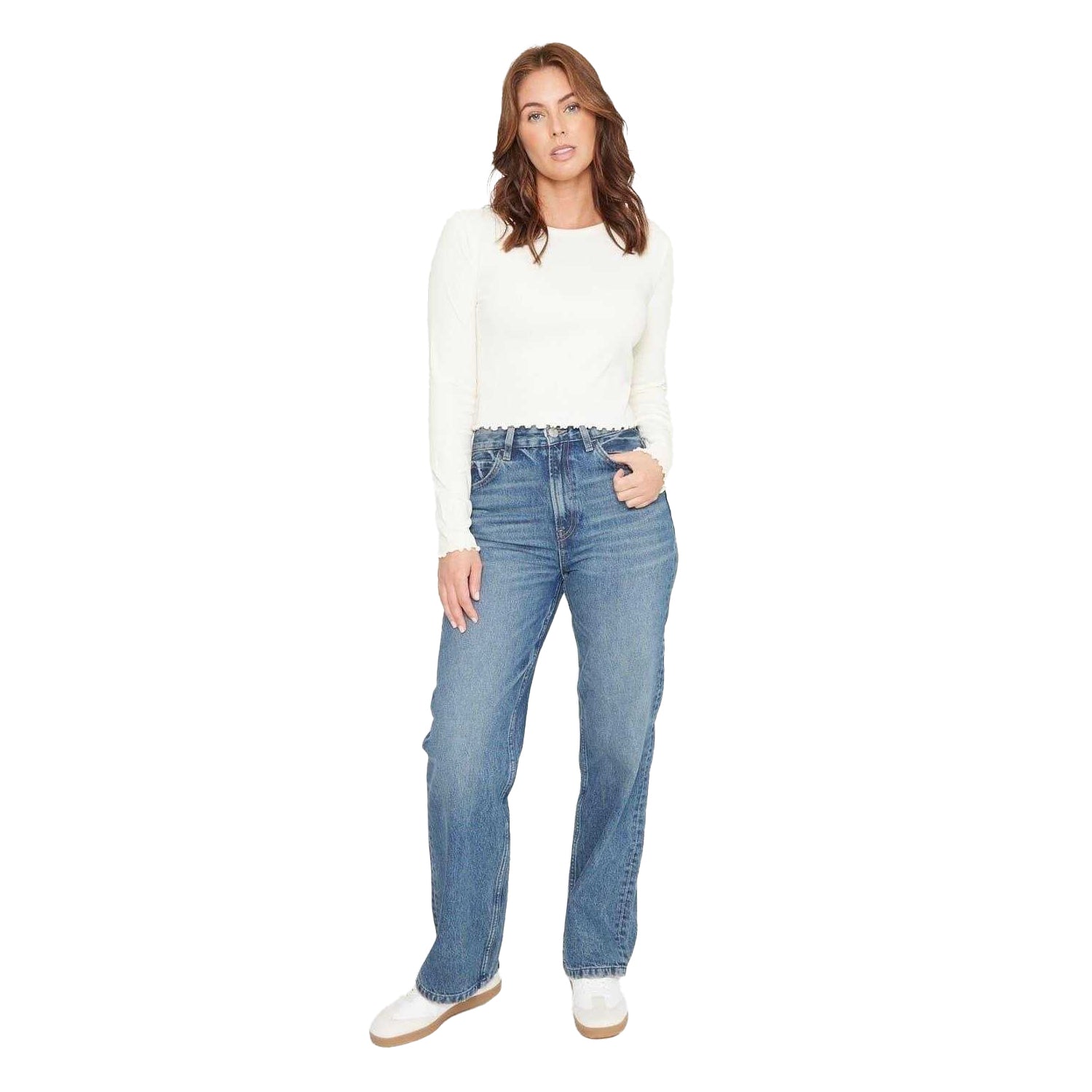 Cream - Lifestyle - Be You Womens-Ladies Ribbed Cropped T-Shirt