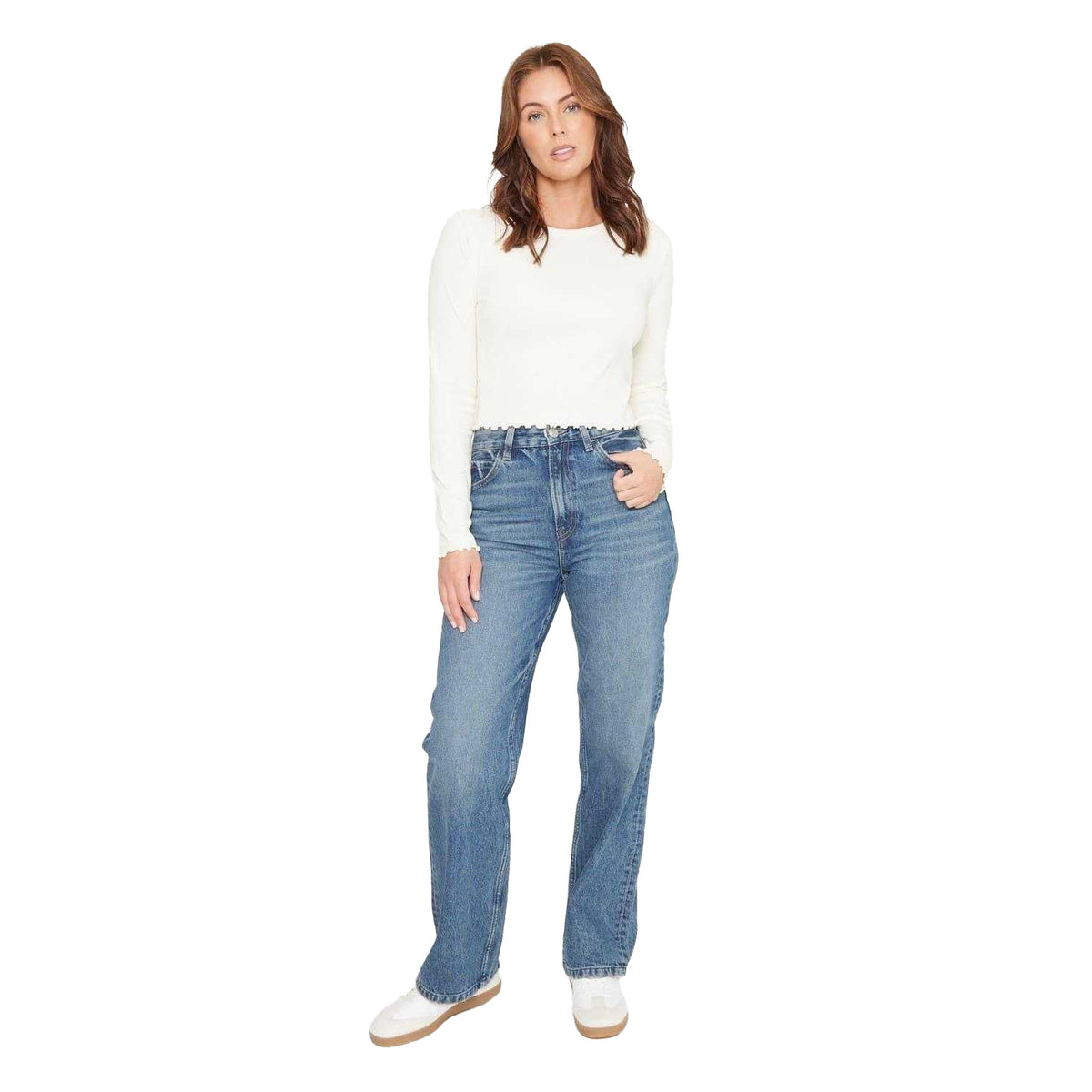 Cream - Lifestyle - Be You Womens-Ladies Ribbed Cropped T-Shirt
