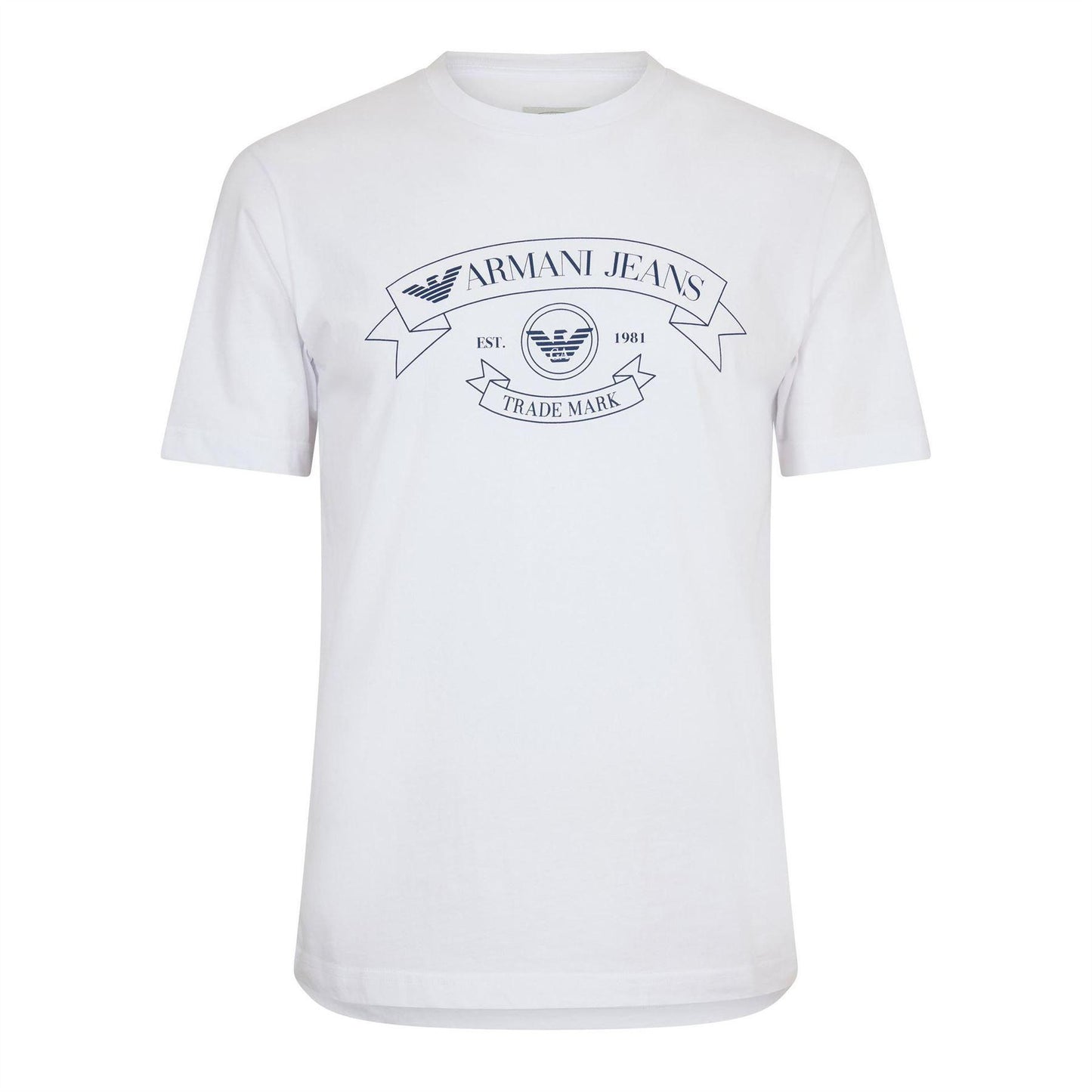 White - Front - Emporio Armani EA7 Mens Eagle Crest Regular T-Shirt