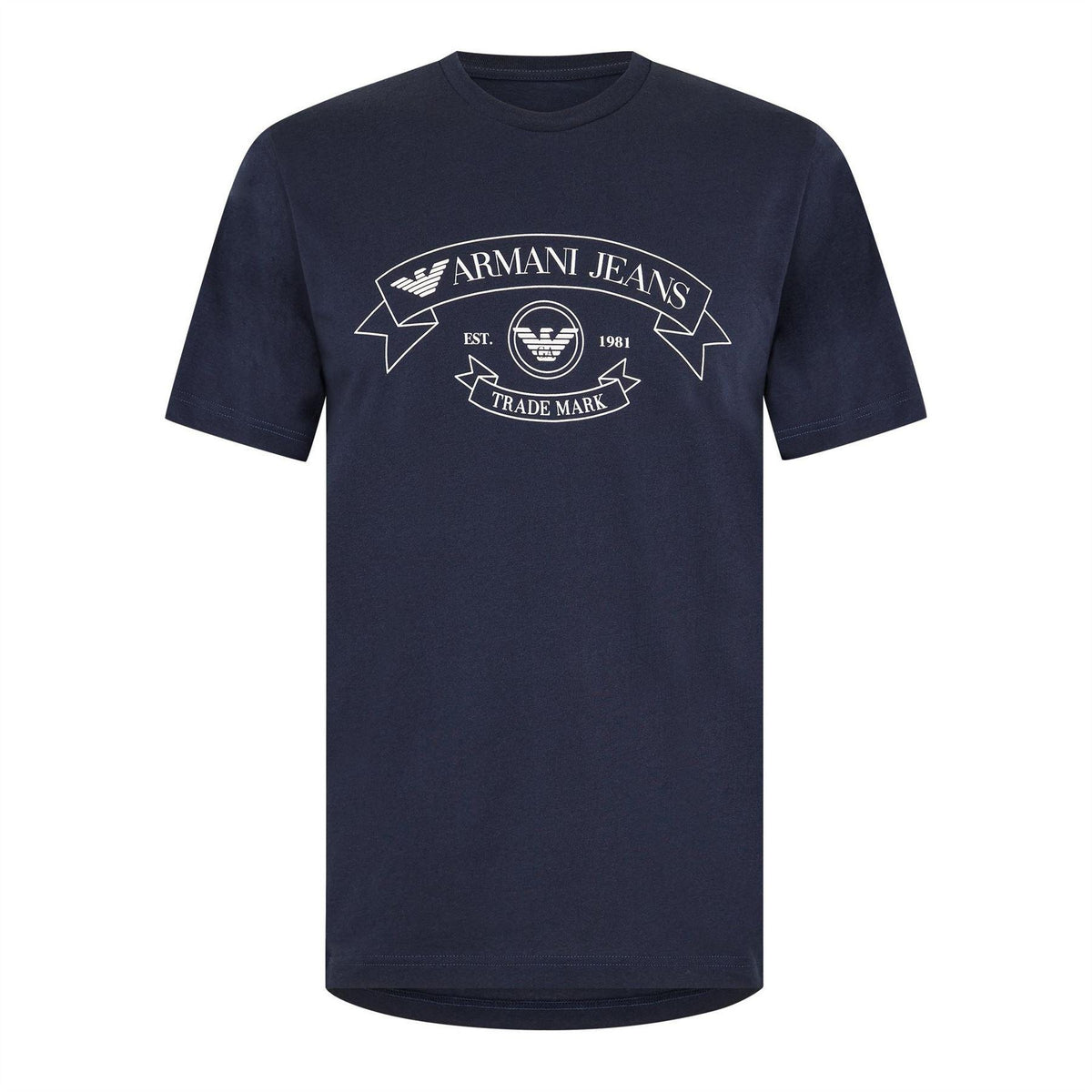 Sky Captain - Front - Emporio Armani EA7 Mens Eagle Crest Regular T-Shirt