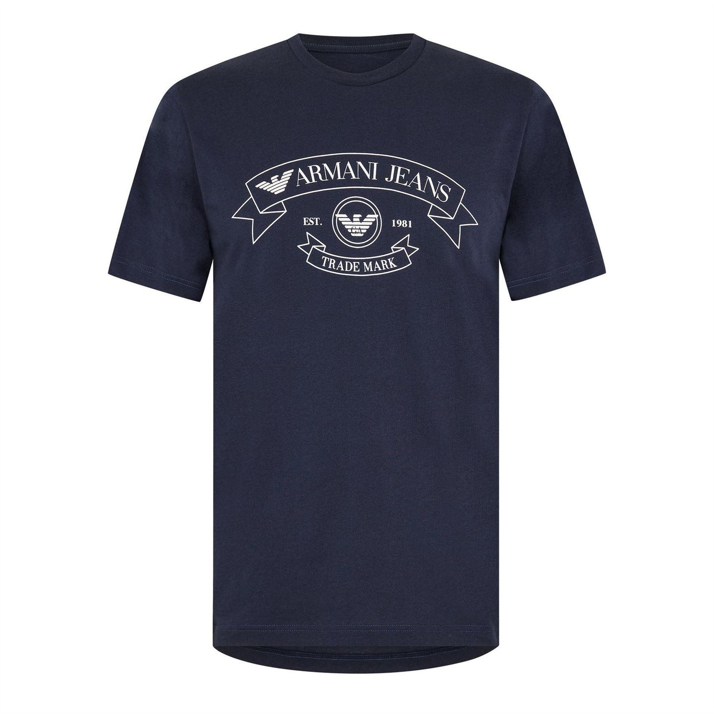 Sky Captain - Front - Emporio Armani EA7 Mens Eagle Crest Regular T-Shirt