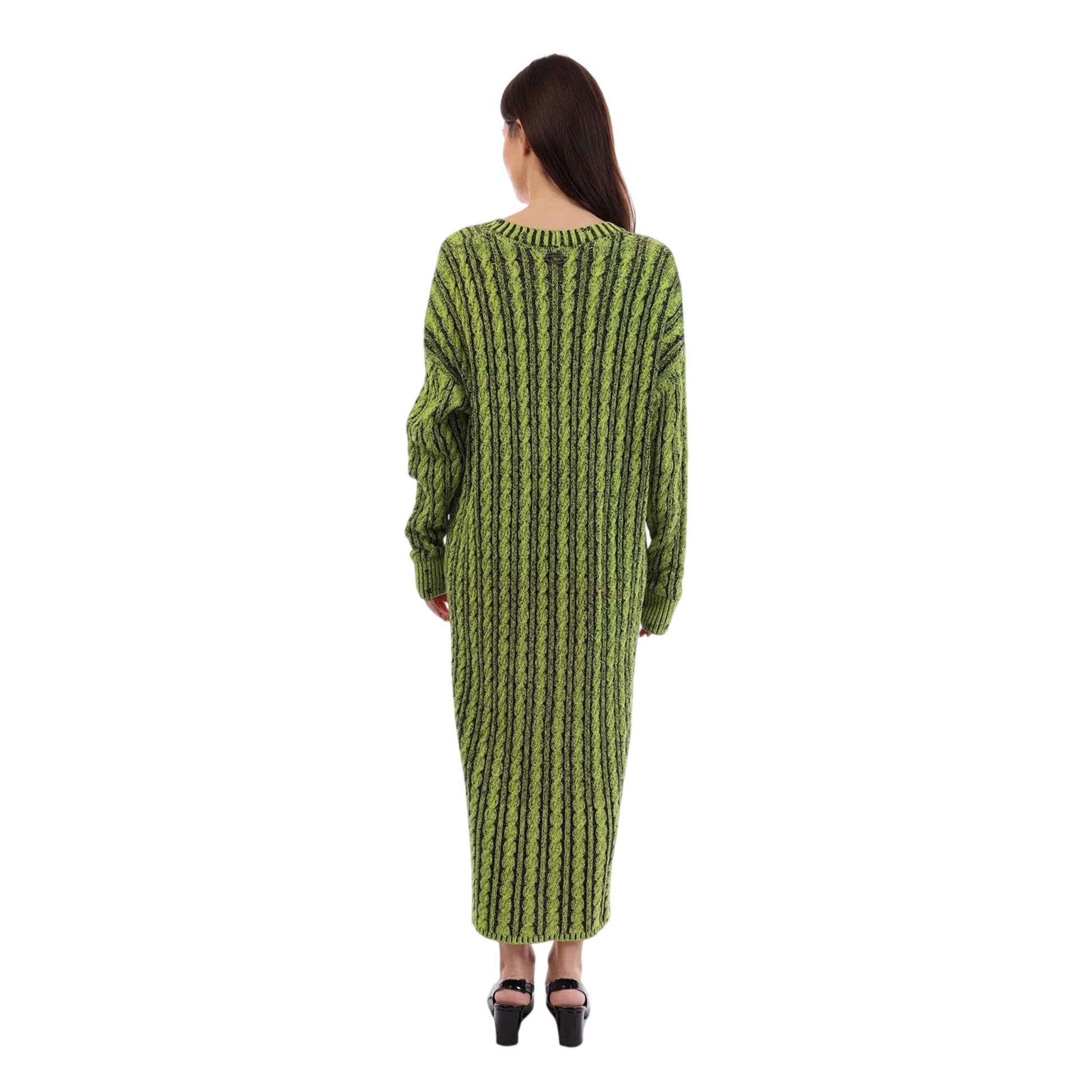 Green - Back - Diesel Womens-Ladies Knitted Long Length Cardigan