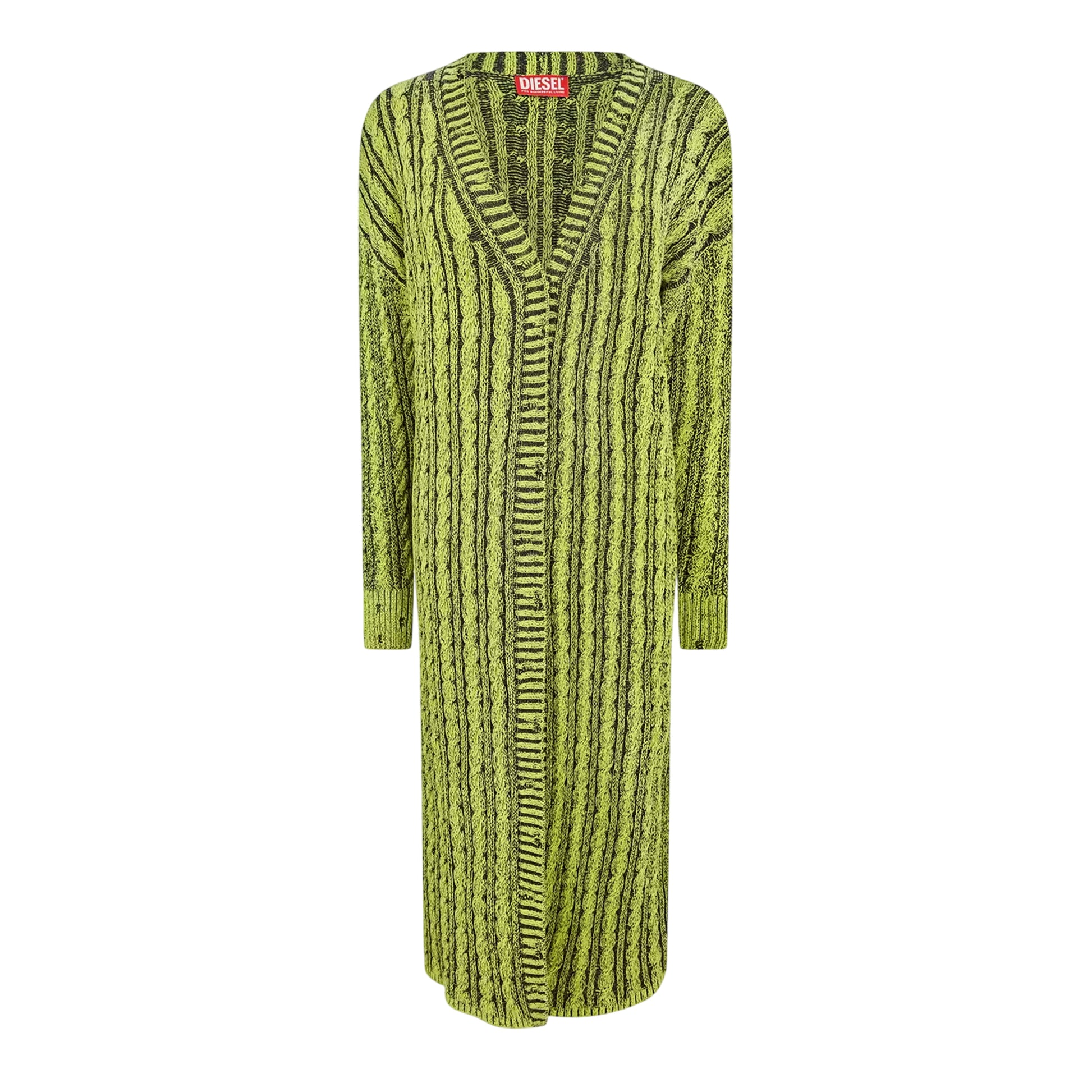 Green - Front - Diesel Womens-Ladies Knitted Long Length Cardigan