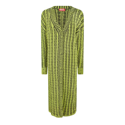 Green - Front - Diesel Womens-Ladies Knitted Long Length Cardigan