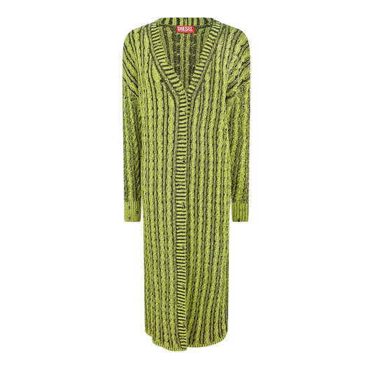 Green - Front - Diesel Womens-Ladies Knitted Long Length Cardigan