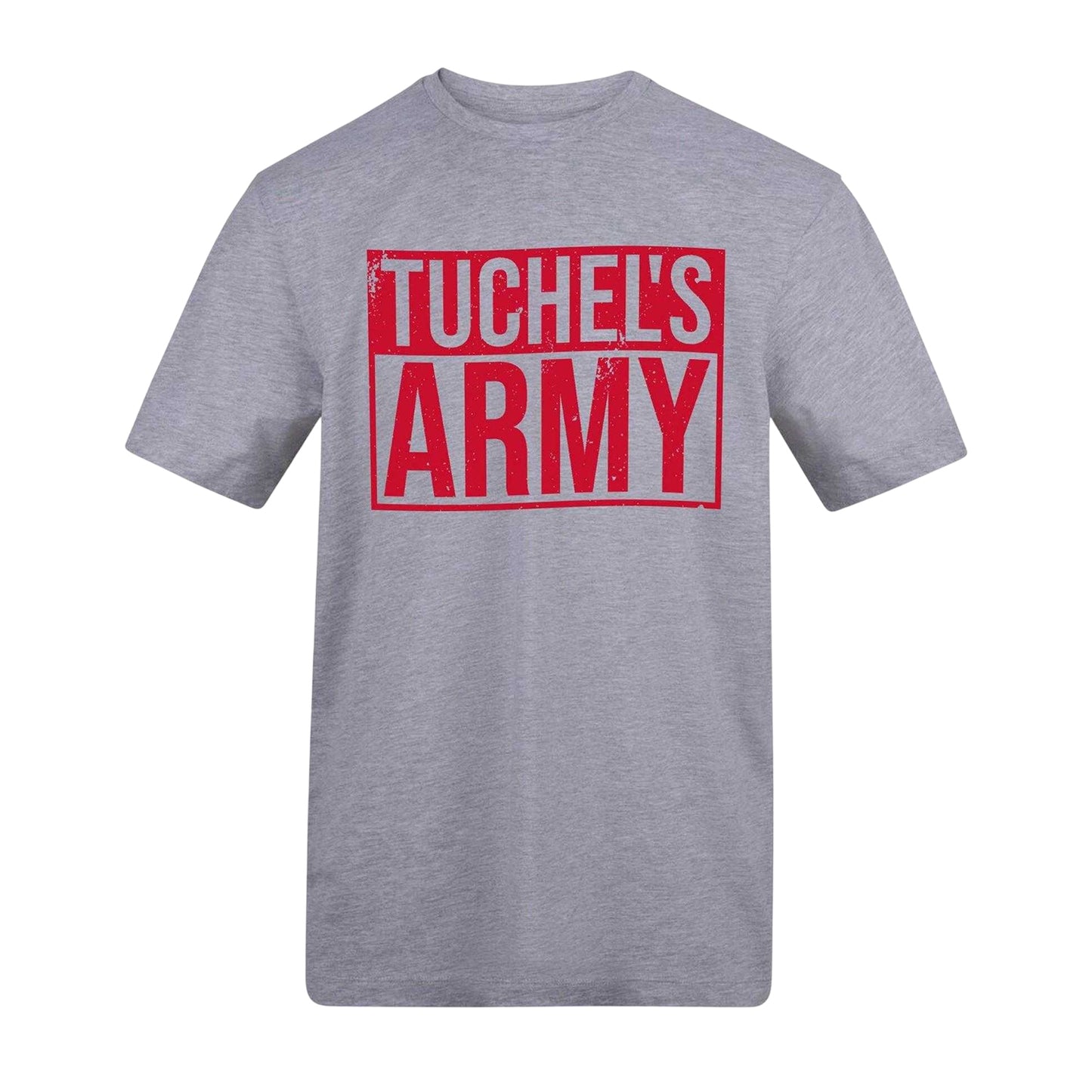 Grey - Front - AWD Mens Tuchel Cotton Regular Football T-Shirt