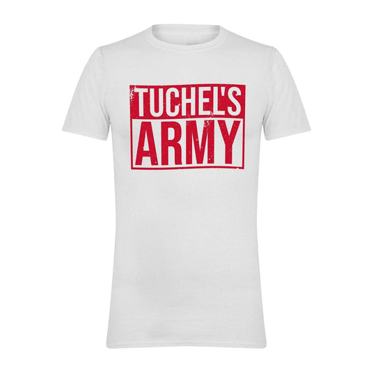 White - Front - AWD Mens Tuchel Cotton Regular Football T-Shirt