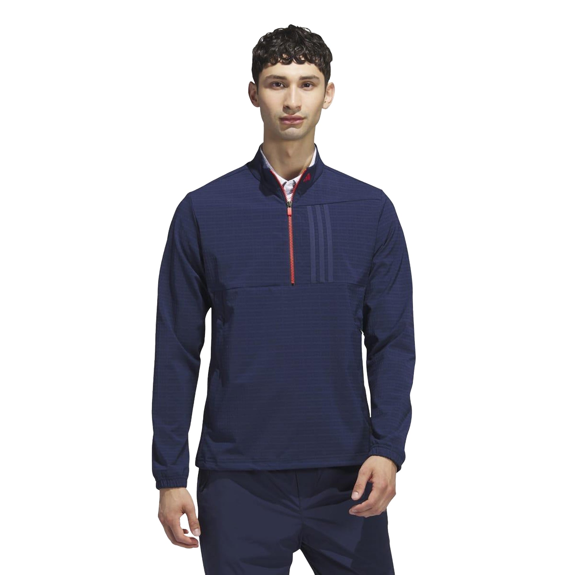 Navy - Side - Adidas Mens Ultimate365 Tour Pull Over WIND RDY Half Zip Sweatshirt