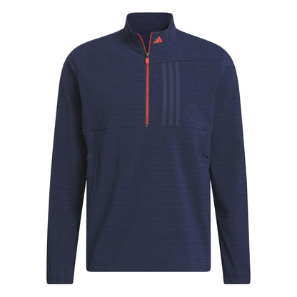Navy - Front - Adidas Mens Ultimate365 Tour Pull Over WIND RDY Half Zip Sweatshirt