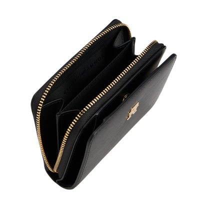 Black - Side - Tommy Hilfiger Icon Logo Leather Wallet