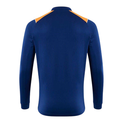 Navy-Orange - Back - Castore Mens Rangers FC Quarter Zip Training Fleece Top