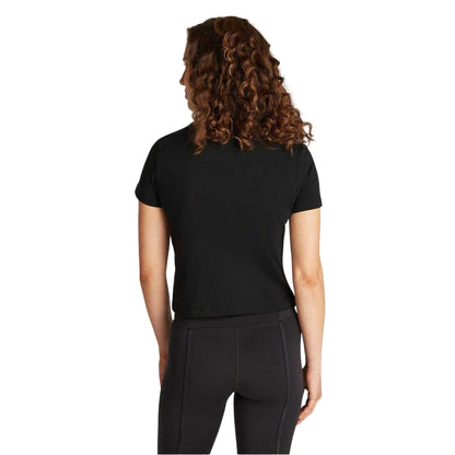 Black - Back - Calvin Klein Womens-Ladies Lettering Cotton Crew Neck Regular T-Shirt