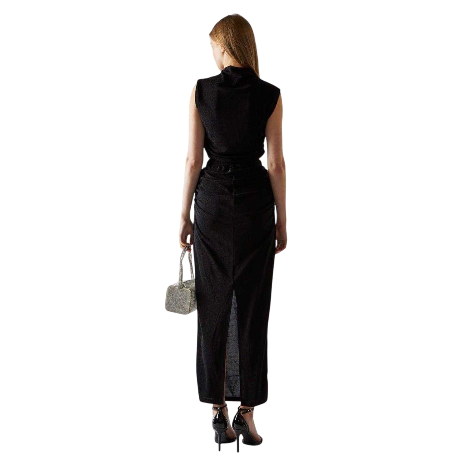 Black - Back - Glamorous Womens-Ladies Glitter Fitted Crop Top