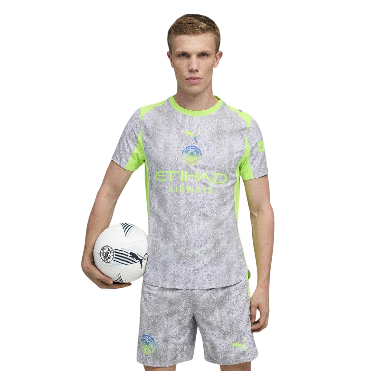 Grey-Green - Side - Puma Mens Authentic 25-26 Manchester City FC Third Jersey
