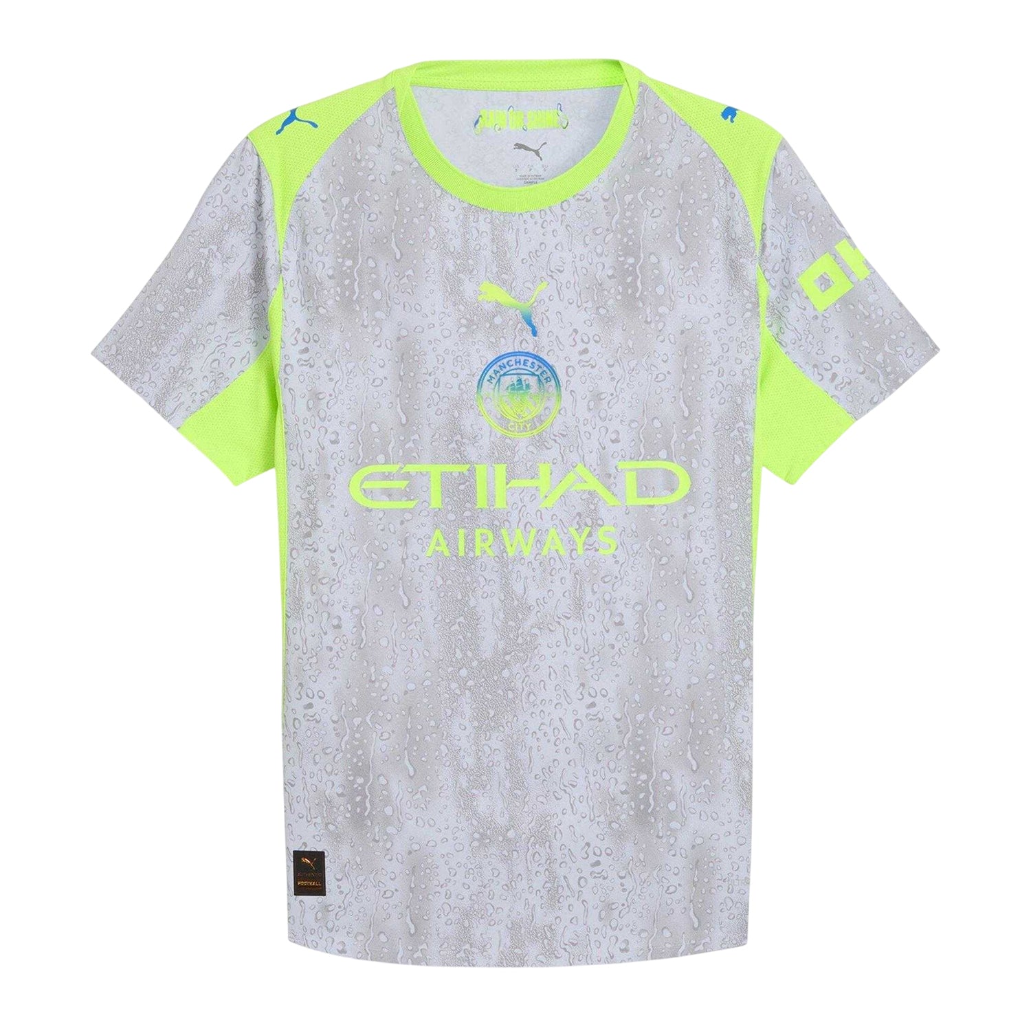 Grey-Green - Front - Puma Mens Authentic 25-26 Manchester City FC Third Jersey