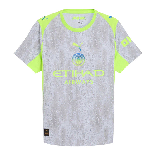 Grey-Green - Front - Puma Mens Authentic 25-26 Manchester City FC Third Jersey