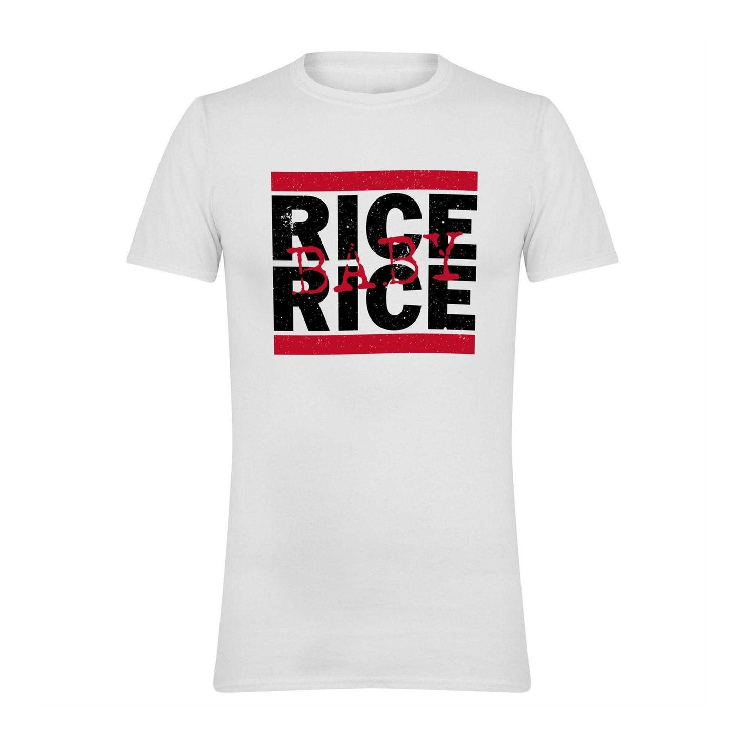 White - Front - AWD Mens Rice Rice Baby Football T-Shirt