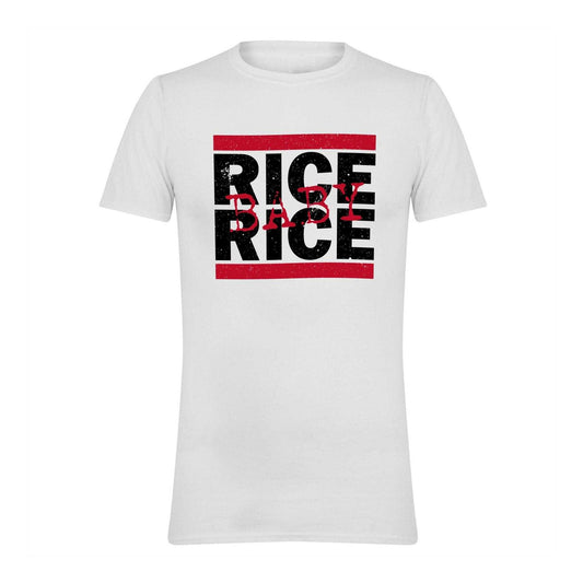 White - Front - AWD Mens Rice Rice Baby Football T-Shirt