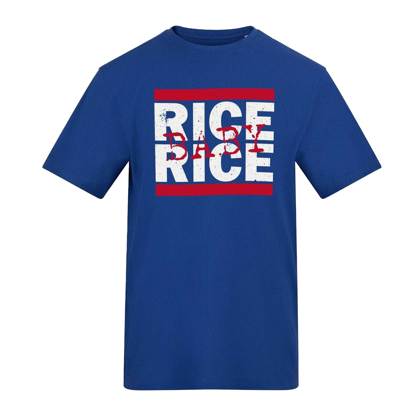 Blue - Front - AWD Mens Rice Rice Baby Football T-Shirt
