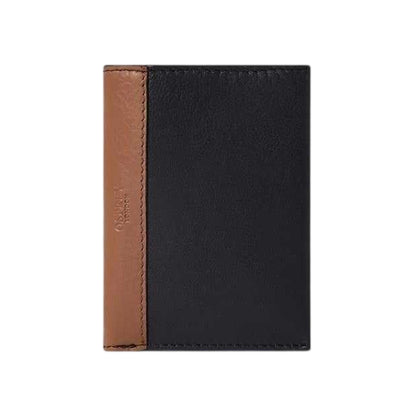 Tan-Black - Front - Osprey Stanley Two Tone Leather Wallet