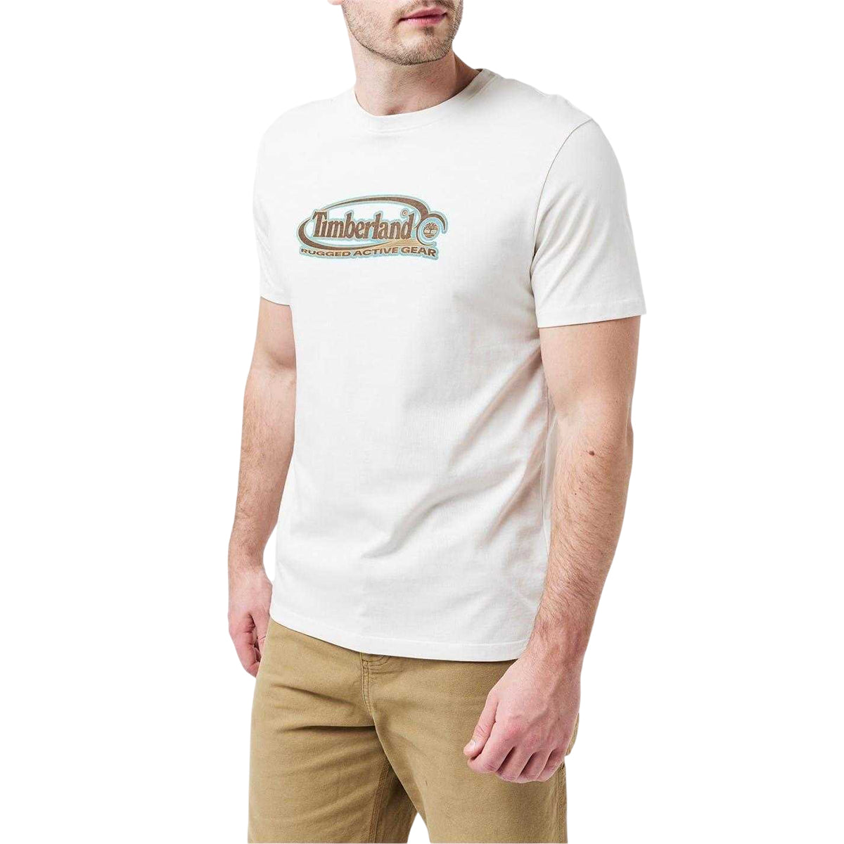 White - Side - Timberland Mens Vintage Logo T-Shirt