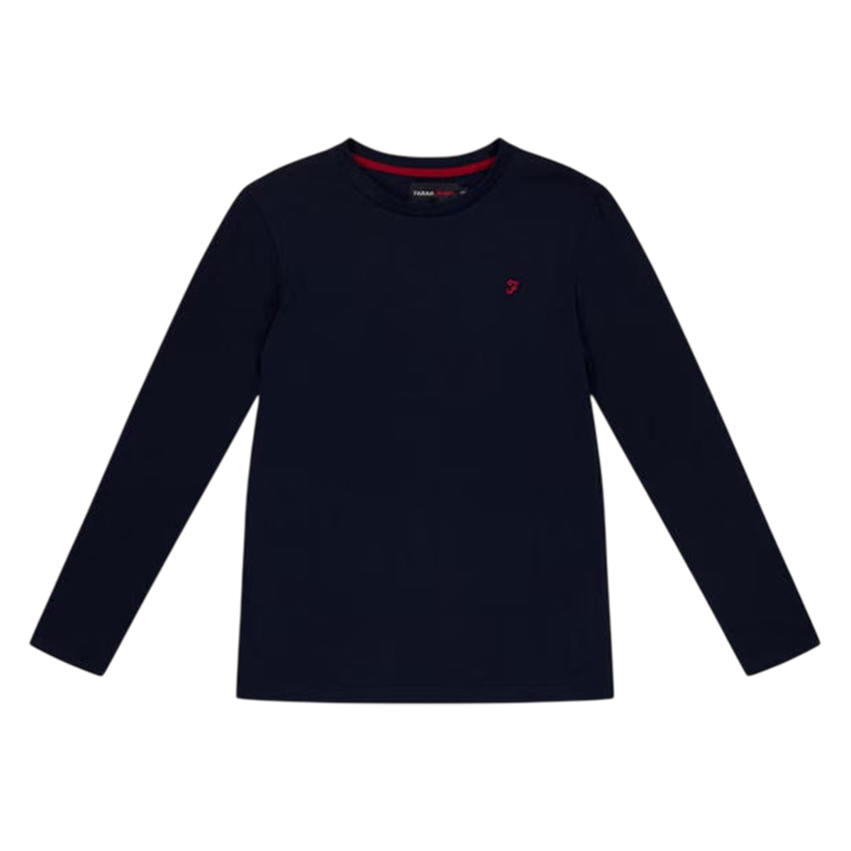 Navy Blazer - Front - Farah Childrens-Kids Embroidered Crew Neck Long-Sleeved T-Shirt