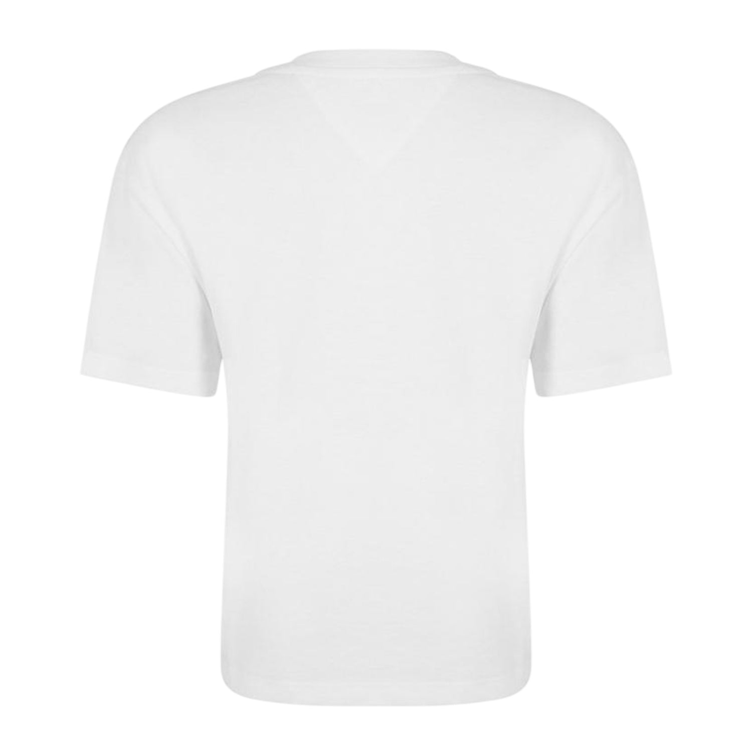 White - Back - Tommy Jeans Womens-Ladies Embroidered Logo Cotton Cropped T-Shirt