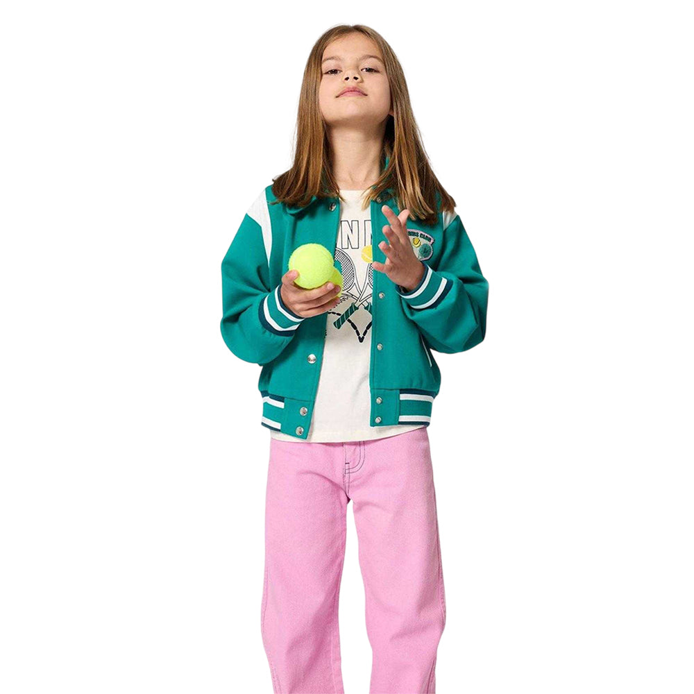 Green - Side - Kids Around Childrens-Kids Long-Sleeved Cardigan