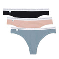 Black-Pink-Blue - Front - Lacoste Womens-Ladies Cotton Briefs (Pack of 3)