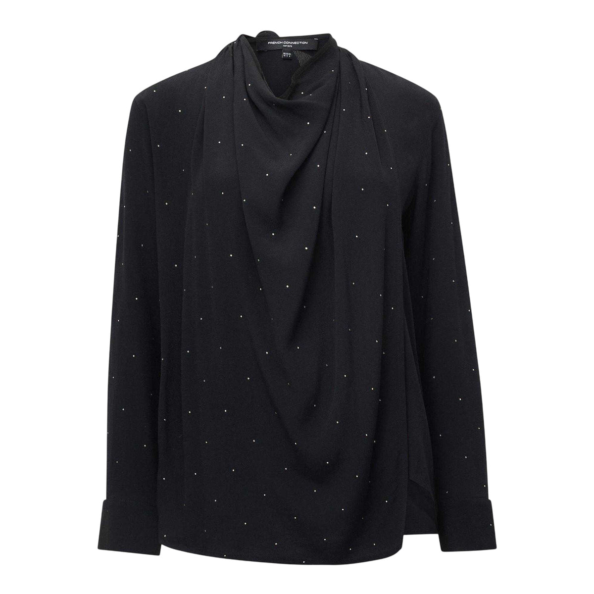Black - Front - French Connection Womens-Ladies Renaya Diamante Blouse