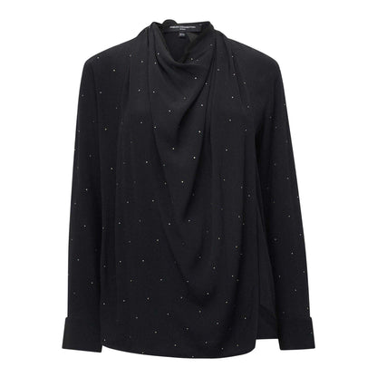 Black - Front - French Connection Womens-Ladies Renaya Diamante Blouse