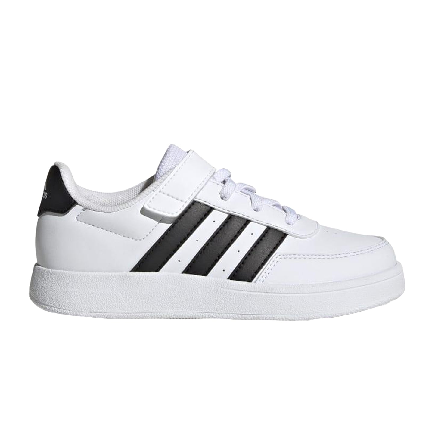 White-Black - Side - Adidas Childrens-Kids Breaknet Lifestyle Synthetic Leather Court Shoes