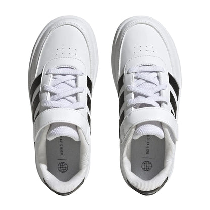 White-Black - Front - Adidas Childrens-Kids Breaknet Lifestyle Synthetic Leather Court Shoes