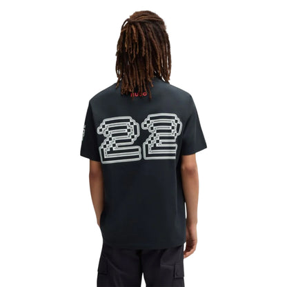 Black - Back - Hugo Mens Tsunoda Crew Neck Regular T-Shirt