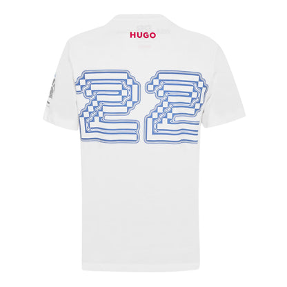 White - Back - Hugo Mens Tsunoda Crew Neck Regular T-Shirt