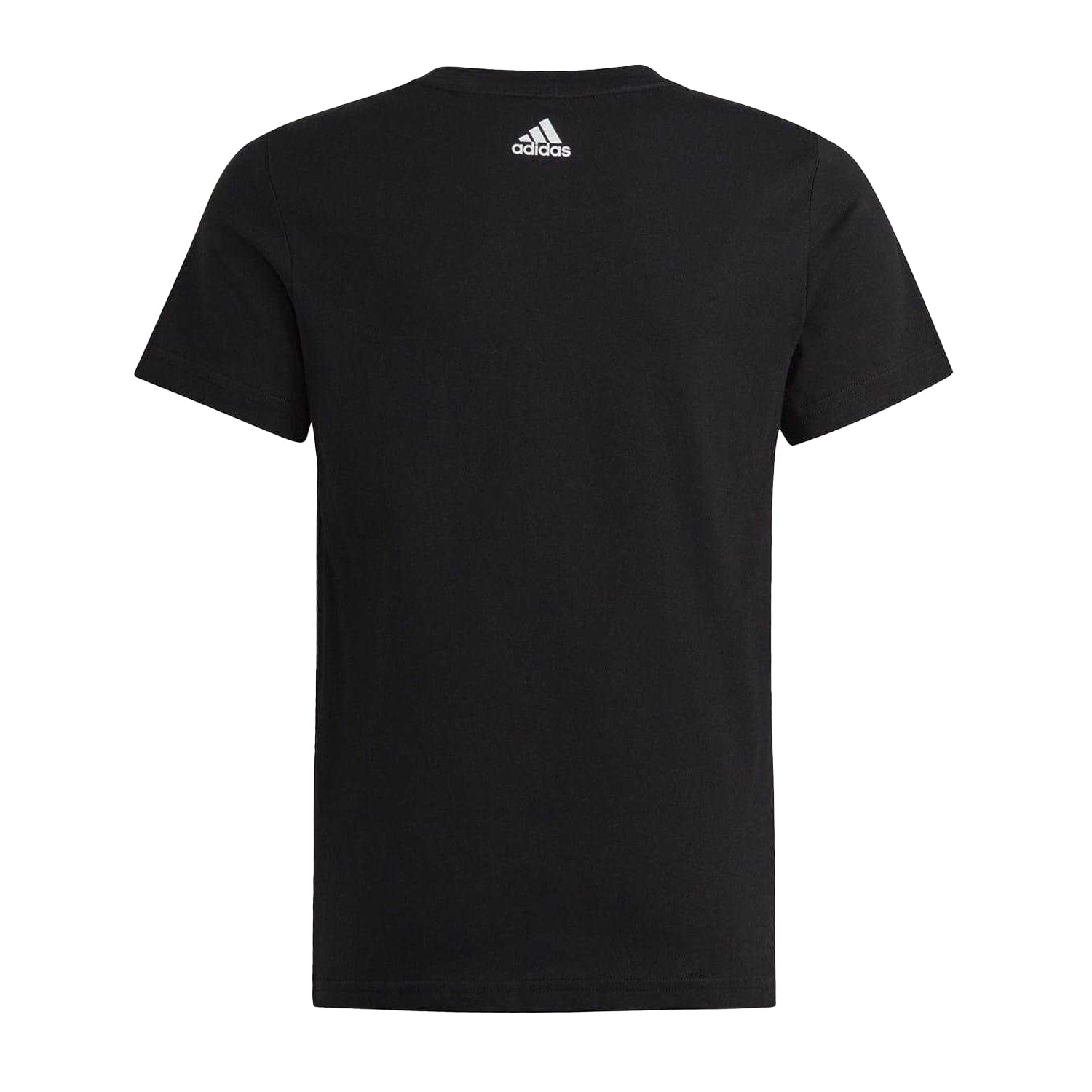 Black-White - Back - Adidas Girls Essentials Linear Logo T-Shirt
