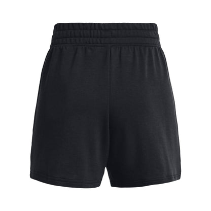Black - Back - Under Armour Womens-Ladies Rival Terrycloth Shorts