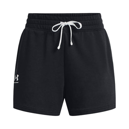 Black - Front - Under Armour Womens-Ladies Rival Terrycloth Shorts