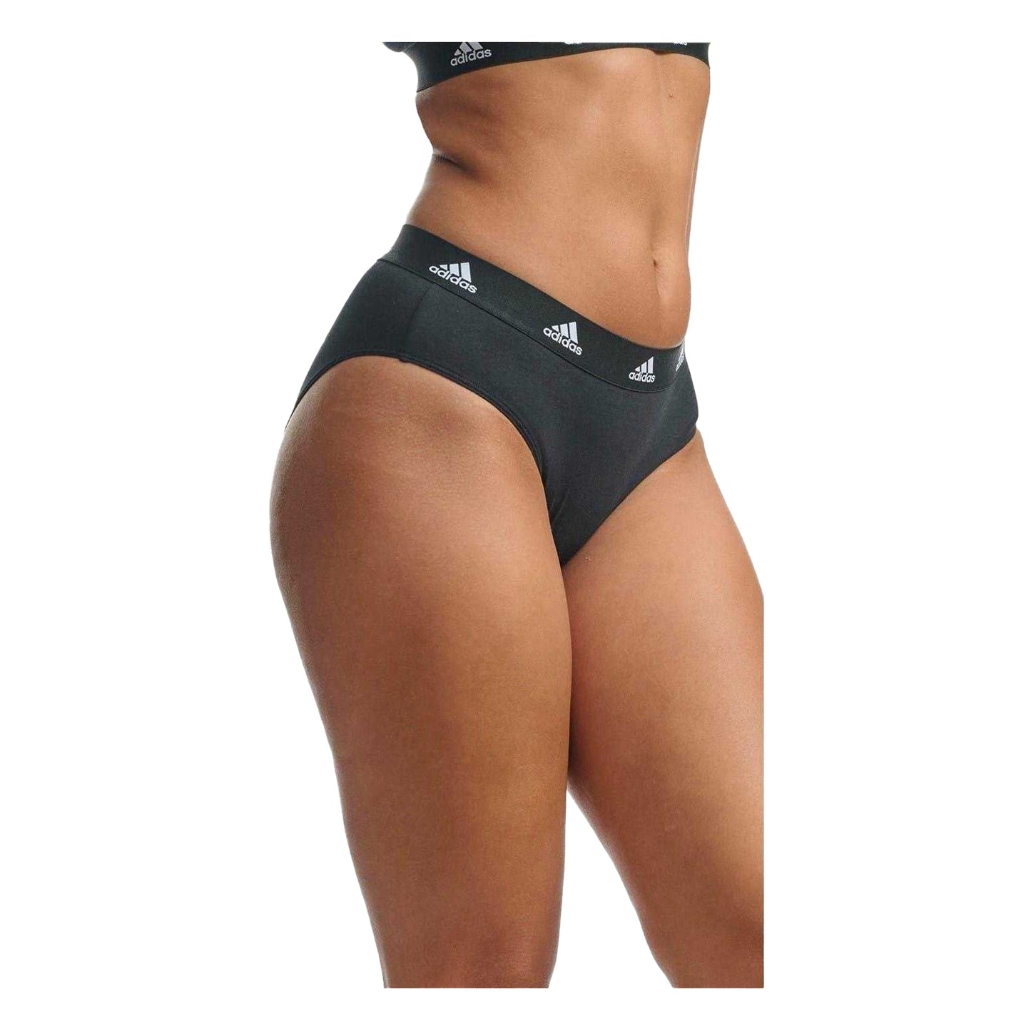 Black-White-Grey - Back - Adidas Womens-Ladies Logo Bikini (Pack of 3)