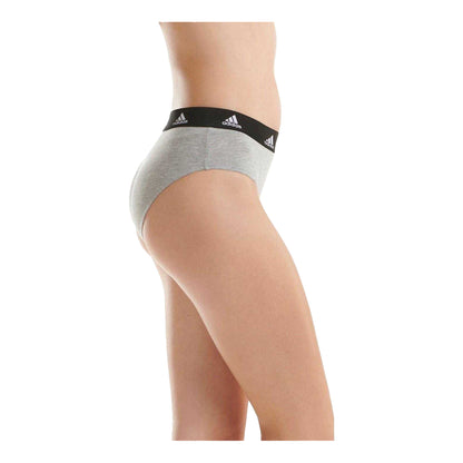 Black-White-Grey - Side - Adidas Womens-Ladies Logo Bikini (Pack of 3)
