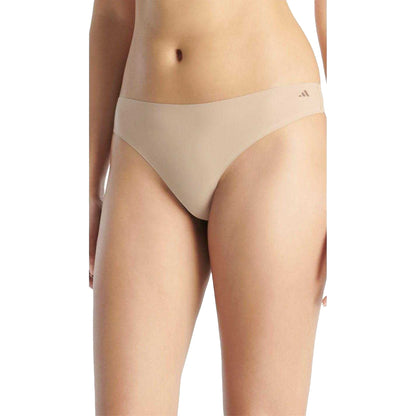 Black-Beige-Cream - Side - Adidas Womens-Ladies Thong (Pack of 3)