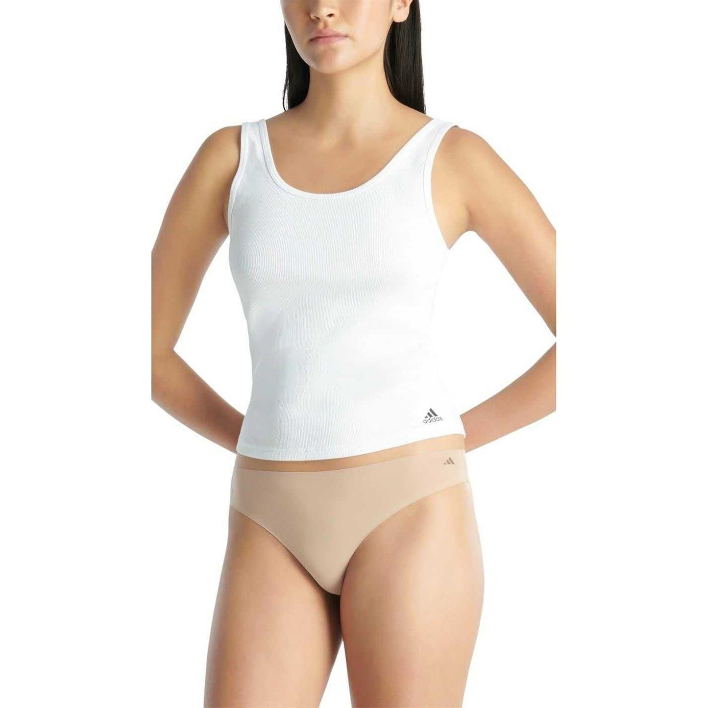Blue-Beige-Burgundy - Back - Adidas Womens-Ladies Thong (Pack of 3)