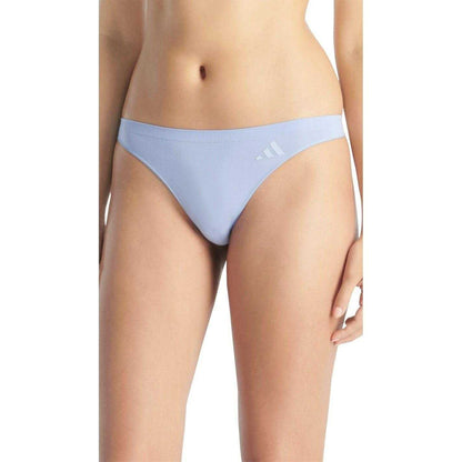 Black-Brown-Lavender - Back - Adidas Womens-Ladies Low Rise Thong (Pack of 3)