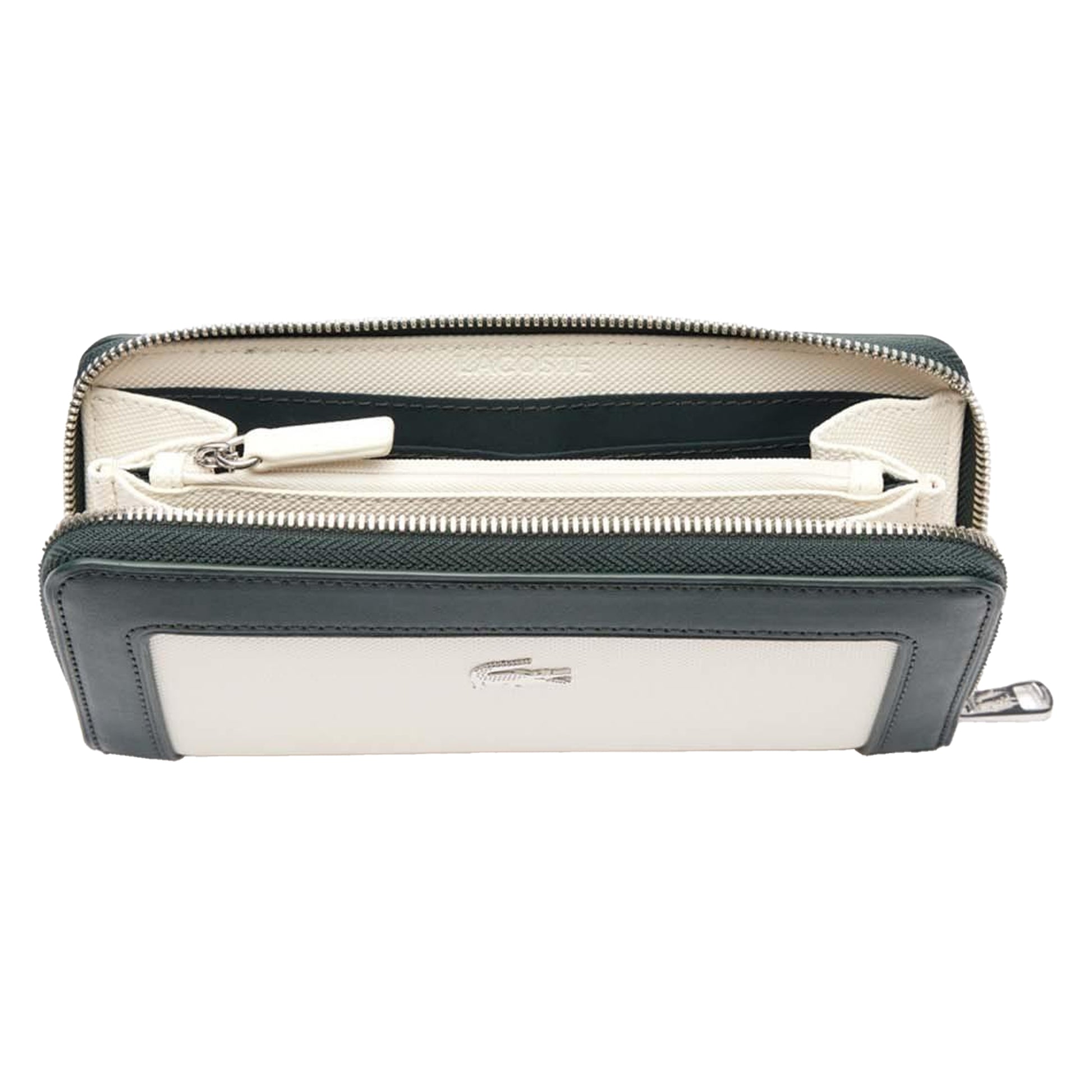 White-Black - Side - Lacoste Nilly Large Pique Purse