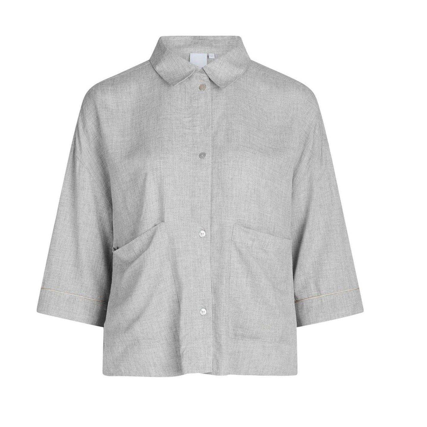 Light Grey - Front - CCDK Copenhagen Womens-Ladies Sonja Pyjama Top